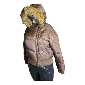 Vintage Baby Phat Puffer Est. 1999 Down Jacket Fur Hood Brown Women’s 3X Y2K